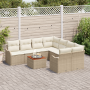 Conjunto de Sofá de Jardín de 9 piezas con cojines Beige Ratán Poliéster Acacia by , Outdoor sofas - Ref: Foro24-3347435, Pri...