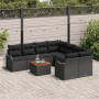 Juego de Sofá de Jardín de 9 Piezas con Cojines Ratán Poliéster Negro Acacia by , Outdoor sofas - Ref: Foro24-3347436, Price:...