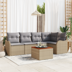 Conjunto de Sofá de Jardín de 6 Piezas con