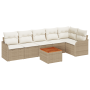Juego de Sofá de Jardín de 7 Piezas con CoJines Beige de Poliratán de Acacia by , Outdoor sofas - Ref: Foro24-3347463, Price:...