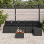 Juego de Sofás de Jardín de 7 Piezas con Cojines en Ratán Polímero Negro y Acacia by , Outdoor sofas - Ref: Foro24-3347464, P...