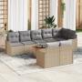 Juego de Sofás de Jardín de 9 Piezas con Cojines Beige Poliratán Acacia by , Outdoor sofas - Ref: Foro24-3347469, Price: 625,...