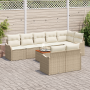 Conjunto de Sofás de Jardín de 9 Piezas con Cojines Beige Ratán Polivalente Acacia | Foro24.es | Tu tienda online para hogar, jardín y más Foro24.es