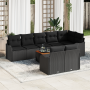 Juego de Sofás de Jardín de 9 Piezas con Cojines Negro Poliratán Acacia by , Outdoor sofas - Ref: Foro24-3347471, Price: 621,...