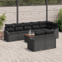Juego de Sofás de Jardín de 9 Piezas con Cojines Negro Poliratán Acacia by , Outdoor sofas - Ref: Foro24-3347471, Price: 621,...
