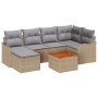 Juego de Sofás para Jardín de 7 Piezas con Cojines Beige de Ratan Sintético by , Outdoor sofas - Ref: Foro24-3347476, Price: ...