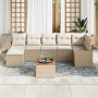 Conjunto de Sofá de Jardín de 8 Piezas con Cojines Beige Poliratán Acacia von , Outdoor-Sofas - Ref: Foro24-3347484, Preis: 4...