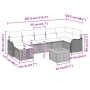 Conjunto de Sofá de Jardín de 8 Piezas con Cojines Negro Poliratán Acacia by , Outdoor sofas - Ref: Foro24-3347485, Price: 49...