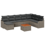 Conjunto de Sofá de Jardín de 9 Piezas con Cojines Gris Ratán Poliéster Acacia | Foro24.es | Tu tienda online para hogar, jardín y más Foro24.es