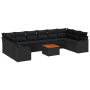 Set de Sofá de Jardín de 10 Piezas con Cojines de Ratán Polipropileno Negro Acacia de , Sofás de exterior - Ref: Foro24-33474...