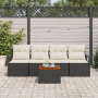 Conjunto de Sofá de Jardín de 5 Piezas con Cojines Negro Poliratán Acacia | Foro24.es | Tu tienda online para hogar, jardín y más Foro24.es