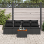 Conjunto de Sofás de Jardín de 5 Piezas con Cojines Negro Poliratán Acacia | Foro24.es | Tu tienda online para hogar, jardín y más Foro24.es
