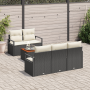 Conjunto de Sofás de Jardín de 6 Piezas con Cojines Negro Poliratán Acacia by , Outdoor sofas - Ref: Foro24-3347642, Price: 4...