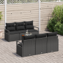 Conjunto de Sofá de Jardín de 7 Piezas con Cojines Negros de Poliratán Acacia von , Outdoor-Sofas - Ref: Foro24-3347653, Prei...
