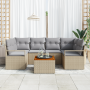 Conjunto de Sofás de Jardín de 7 Piezas con Cojines Beige Ratán Sintético Acacia | Foro24.es | Tu tienda online para hogar, jardín y más Foro24.es