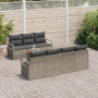 Juego de Sofás para Jardín de 8 Piezas con Cojines Gris Ratán Poliéster Acacia by , Outdoor sofas - Ref: Foro24-3347664, Pric...