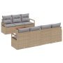 Conjunto de Sofá de Jardín de 8 Piezas con Cojines Ratán Beige Acacia | Foro24.es | Tu tienda online para hogar, jardín y más Foro24.es