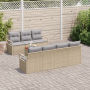 Conjunto de Sofá de Jardín de 8 Piezas con Cojines Ratán Beige Acacia | Foro24.es | Tu tienda online para hogar, jardín y más Foro24.es