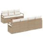 Conjunto de Sofá de Jardín de 8 Piezas con Cojines Beige Poliratán Acacia | Foro24.es | Tu tienda online para hogar, jardín y más Foro24.es