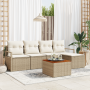 Conjunto de sofá de jardín de 6 piezas con cojines beige polirratán acacia von , Outdoor-Sofas - Ref: Foro24-3347694, Preis: ...