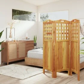 3-panel solid acacia wood screen 121.5x2x115 cm by vidaXL, Room dividers - Ref: Foro24-318546, Price: 99,29 €, Discount: %