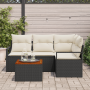 Conjunto de Sofás de Jardín de 5 Piezas con Cojines Polirratán Negro Acacia | Foro24.es | Tu tienda online para hogar, jardín y más Foro24.es