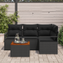 Conjunto de Sofá de Jardín de 5 Piezas con Cojines Negro Ratán de Polietileno Acacia | Foro24.es | Tu tienda online para hogar, jardín y más Foro24.es