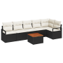 Set de Sofá de Jardín  de 7 Piezas con Cojines Negro Poliratán Acacia | Foro24.es | Tu tienda online para hogar, jardín y más Foro24.es