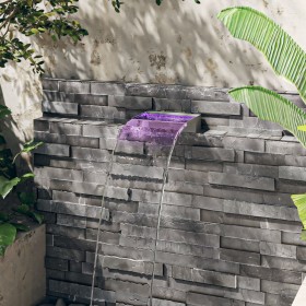 Waterfall fountain with RGB LED stainless steel 30 cm by vidaXL, Fountains and waterfalls - Ref: Foro24-151408, Price: 111,44...