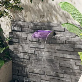 Waterfall fountain with RGB LED stainless steel 30 cm by vidaXL, Fountains and waterfalls - Ref: Foro24-151408, Price: 109,20...