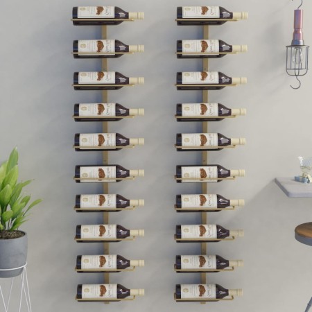 Wandflaschenhalter für 10 Flaschen, 2 Stück, goldfarbenes Metall. von vidaXL, Weinregale - Ref: Foro24-340907, Preis: 120,41 ...