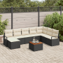 Conjunto de Sofás de Jardín de 9 Piezas con Cojines Poliratán Negro Acacia | Foro24.es | Tu tienda online para hogar, jardín y más Foro24.es