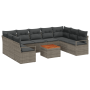 Conjunto de Sofá de Jardín de 10 Piezas con Cojines Ratán Polipropileno Gris Acacia | Foro24.es | Tu tienda online para hogar, jardín y más Foro24.es
