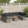 Conjunto de Sofá de Jardín de 10 Piezas con Cojines Ratán Polipropileno Gris Acacia | Foro24.es | Tu tienda online para hogar, jardín y más Foro24.es