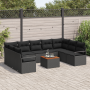Conjunto de Sofá de Jardín de 10 Piezas con Cojines Negro Poliratán Acacia | Foro24.es | Tu tienda online para hogar, jardín y más Foro24.es