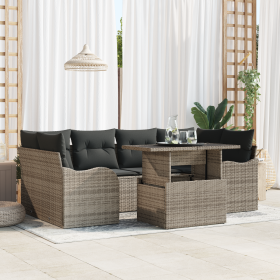 Conjunto de Sofás de Jardín de 7 piezas con