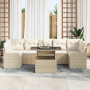 Conjunto de Sofá de Jardín de 8 Piezas con Cojines Beige Ratán de Poliéster de , Sofás de exterior - Ref: Foro24-3348417, Pre...