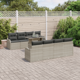 Conjunto de Sofá de Jardín de 9 Piezas con