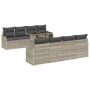 Conjunto de Sofá de Jardín de 9 Piezas con Cojines Gris Claro de Poliratan de , Sofás de exterior - Ref: Foro24-3348428, Prec...