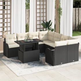 Conjunto de Sofás de Jardín de 9 Piezas con