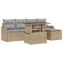 Juego de Sofá de Jardín de 6 Piezas con Cojines Beige Rattan Polímero by , Outdoor sofas - Ref: Foro24-3348446, Price: 407,31...
