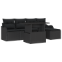 Juego de sofá de jardín de 6 piezas con cojines Ratán Poliéster Negro von , Outdoor-Sofas - Ref: Foro24-3348449, Preis: 404,8...
