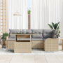 Conjunto de Sofá de Jardín de 6 Piezas con Cojines de Ratán Beige von , Outdoor-Sofas - Ref: Foro24-3348466, Preis: 449,47 €,...