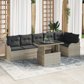 Conjunto de Sofá de Jardín de 7 Piezas con