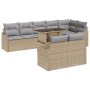 Conjunto de Sofá de Jardín de 9 Piezas con Cojines Beige Ratán de Polietileno von , Outdoor-Sofas - Ref: Foro24-3348486, Prei...