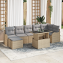 Conjunto de Sofá de Jardín de 8 Piezas con Cojines Beige Ratán Poliéster von , Outdoor-Sofas - Ref: Foro24-3348506, Preis: 53...
