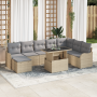 Juego de Sofás de Jardín de 9 Piezas con Cojines Beige de Ratán Sintético von , Outdoor-Sofas - Ref: Foro24-3348516, Preis: 5...