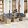 Juego de Sofás de Jardín de 10 Piezas con Cojines Ratán Poliéster Beige de , Sofás de exterior - Ref: Foro24-3348526, Precio:...