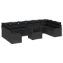 Juego de sofá de jardín de 11 piezas con cojines Ratán Poliéster Negro von , Outdoor-Sofas - Ref: Foro24-3348539, Preis: 756,...