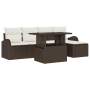 Set de Sofá de Jardín de 6 Piezas con Cojines Marrón Ratán Poliéster by , Outdoor sofas - Ref: Foro24-3348624, Price: 405,54 ...